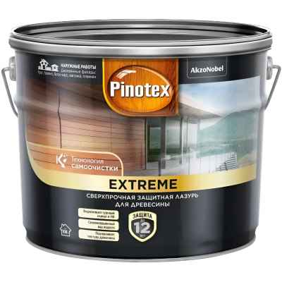 Лазурь для дерева на гибридной основе Pinotex Extreme белый (9л)